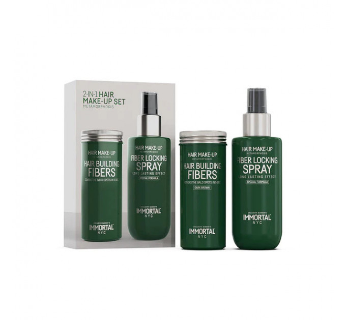 Набір для маскування сивини Immortal NYC Fiber Building Spray Black Set INF-134