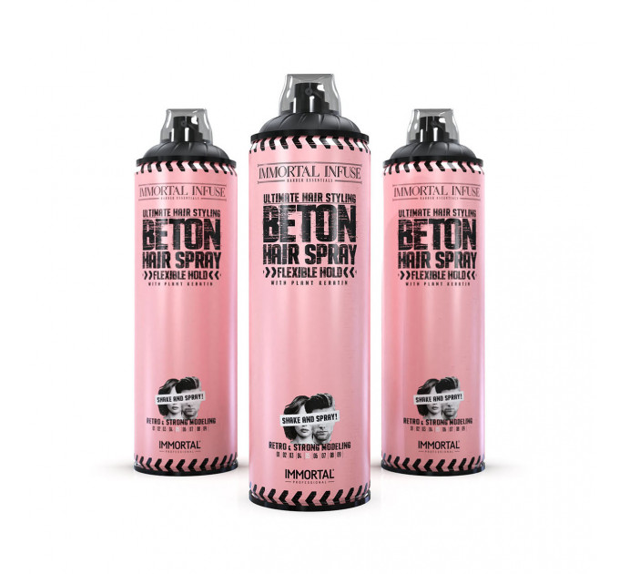 Лак для укладання волосся матовий Immortal Infuse Beton Flexible Hold Hair Spray (500ml) INF-75
