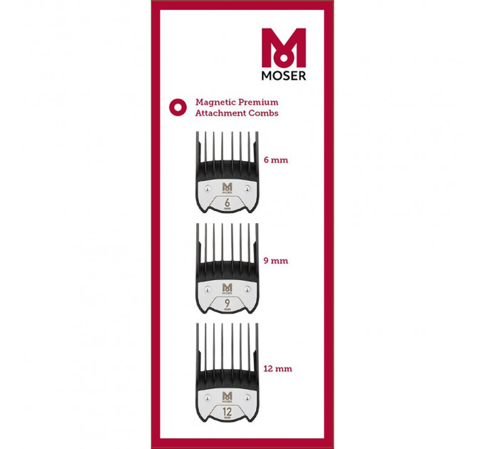 Набор магнитных насадок для машинок Moser Magnetic Premium Attachment Comb Set (6, 9, 12 мм) 1801-7020