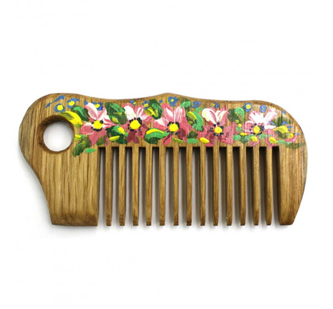 Гребінець для волосся з художнім розписом SPL Wood Art Comb 1557