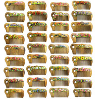 Гребінець для волосся з художнім розписом SPL Wood Art Comb 1557