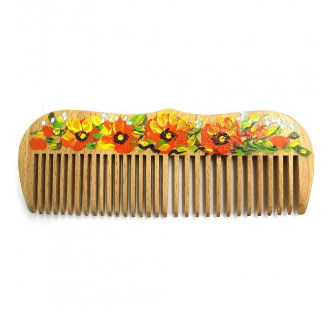 Гребінець для волосся з художнім розписом SPL Wood Art Comb 1558