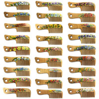 Гребінець для волосся з художнім розписом SPL Wood Art Comb 1559