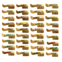 Гребінець для волосся з художнім розписом SPL Wood Art Comb 1560