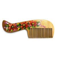 Расческа для волос с художественной росписью SPL Wood Art Comb 1560