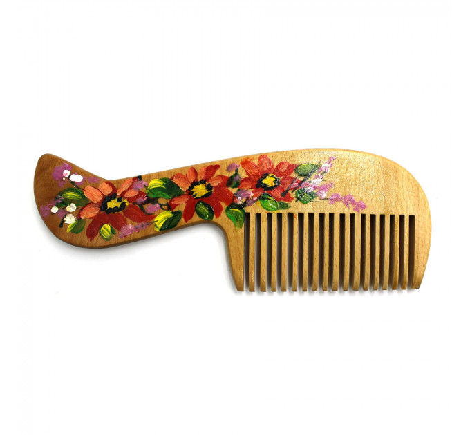 Гребінець для волосся з художнім розписом SPL Wood Art Comb 1560