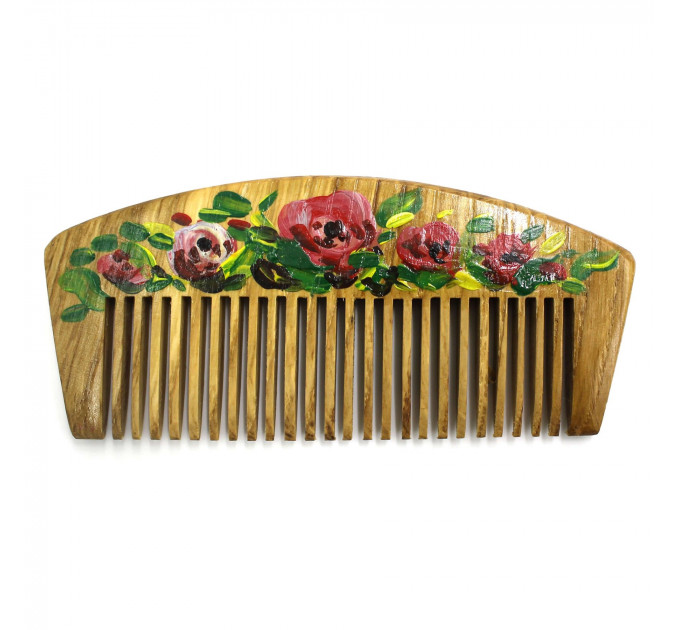 Гребінець для волосся з художнім розписом SPL Wood Art Comb 1561