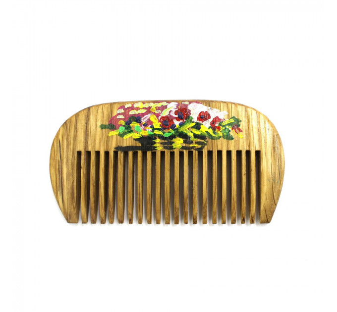 Гребінець для волосся з художнім розписом SPL Wood Art Comb 1562