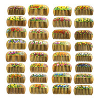 Гребінець для волосся з художнім розписом SPL Wood Art Comb 1562