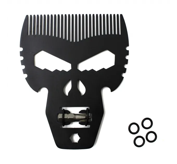 Барберський гребінець SPL Metal Barber Skull 1196
