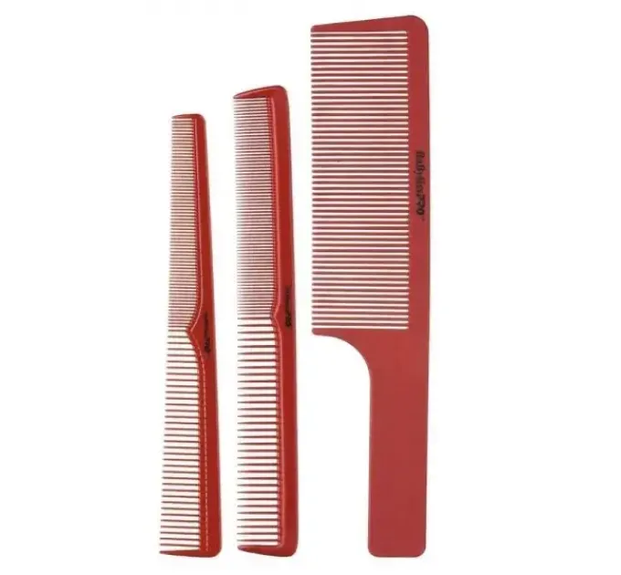 Набір гребінців для волосся BaByliss PRO Barberology™ x3 Red Comb Set M4343E