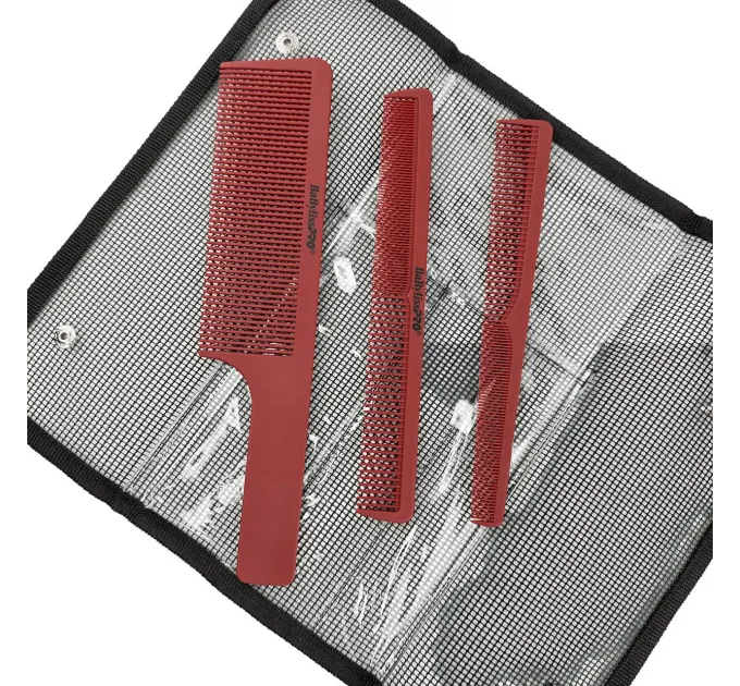 Набір гребінців для волосся BaByliss PRO Barberology™ x3 Red Comb Set M4343E