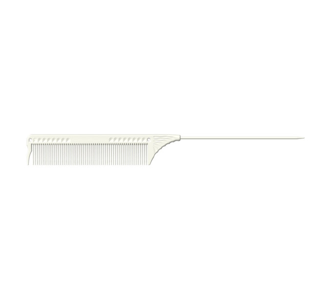 Гребінець-шпикуль з металевим хвостиком JRL Pin Tail Comb White JRL-102
