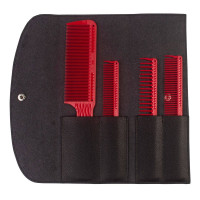 Набір гребінців для барбера JRL Barber Comb Set Red JRL-J001