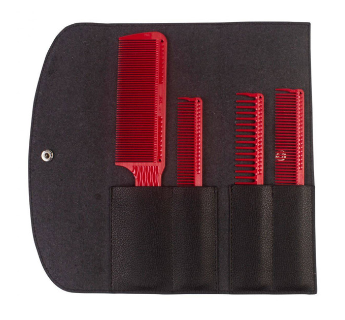Набор расчесок для барбера JRL Barber Comb Set Red JRL-J001
