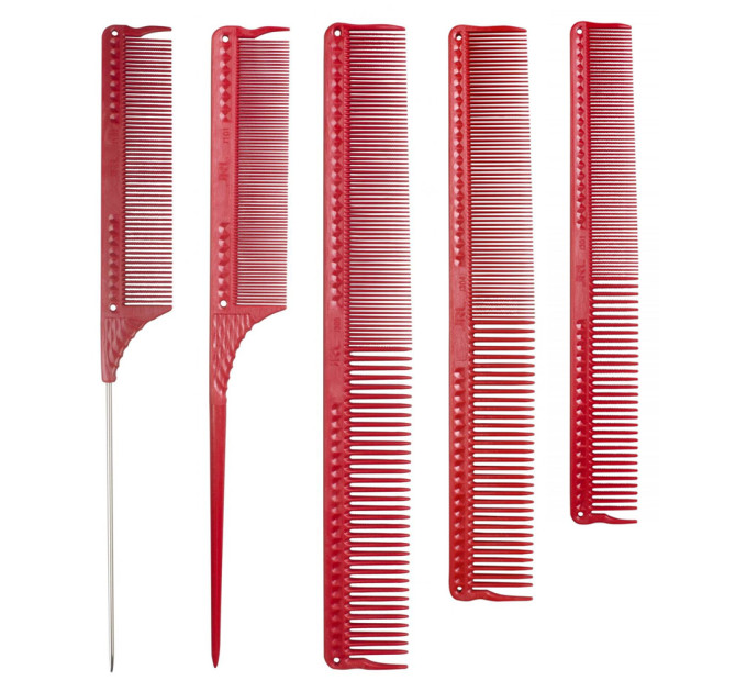 Набір гребінців для стилювання зачісок JRL Styling Comb Set Red JRL-J002