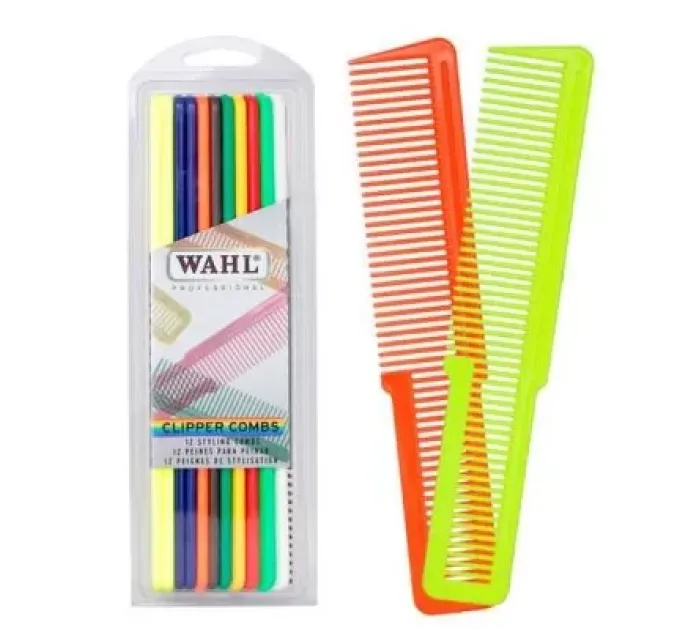Набор расчесок для стрижки WAHL Colored Clipper Combs (12 шт.) 03206-200