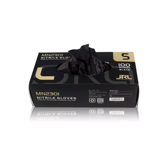 Рукавички нітрилові, ультраміцні, чорні JRL Nitrile Gloves (розмір S) JRL-MN2301S