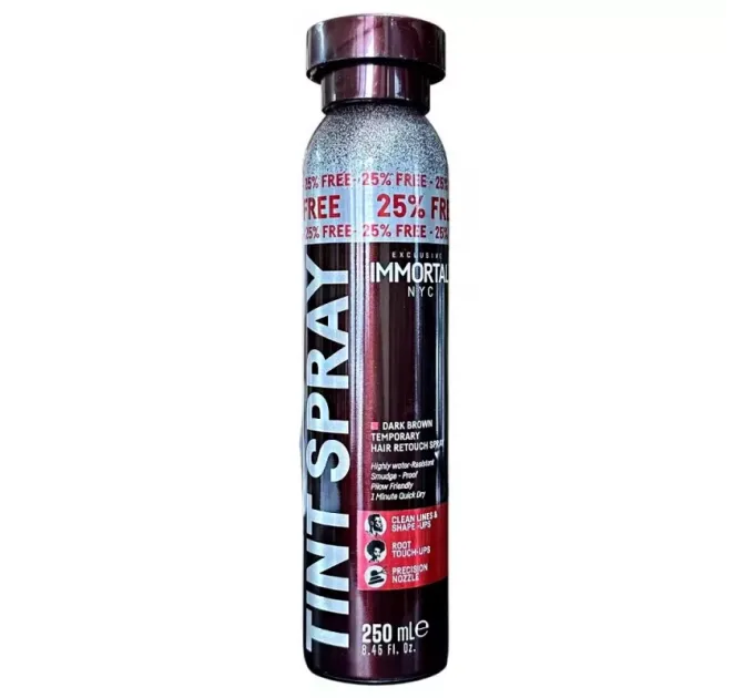 Тонировочный спрей для маскировки седины Immortal Infuse Tint Spray Hard, темно-коричневый (250ml) NYC-61