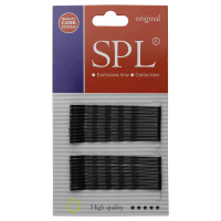 Невидимки для волосся SPL, фрезерні з двома кульками, чорні (6 см/24 шт) 3010-0060