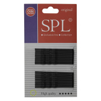 Невидимки для волосся SPL, фрезерні з однією кулькою, чорні (6 см/24 шт) 3020-0060
