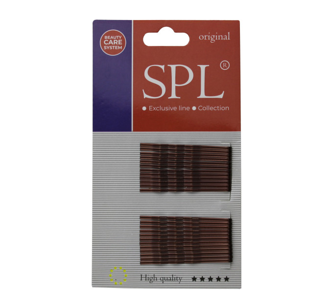 Невидимки для волос SPL, фрезерные с одним шариком, коричневые (5 см/24 шт) 3021-0050