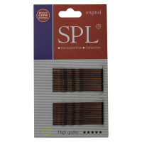 Невидимки для волосся SPL, фрезерні з однією кулькою, коричневі (5.5 см/24 шт) 3021-0055