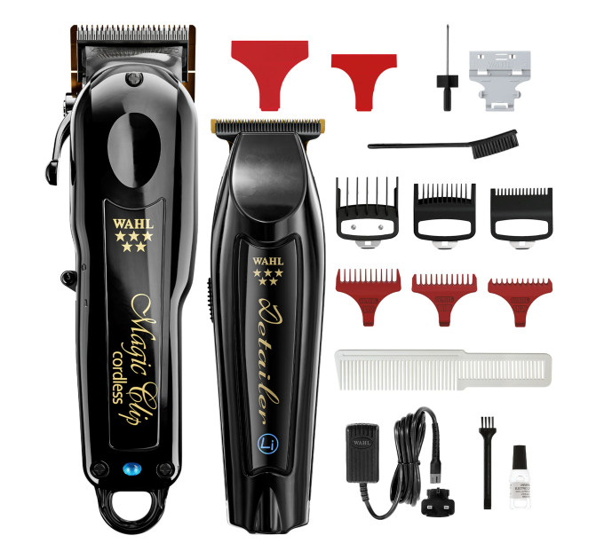 Профессиональный набор машинок WAHL Cordless Barber Combo (Magic Clip Cordless Black + Detailer) 3025726