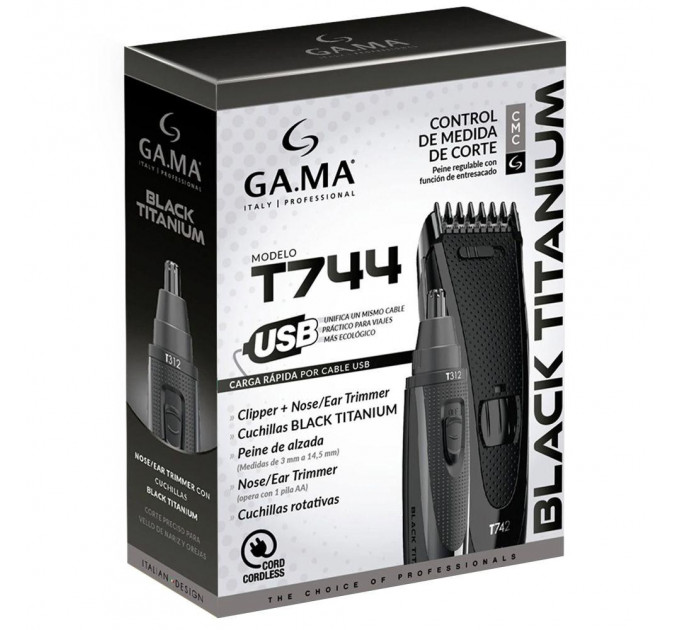 Набір для стрижки волосся GA.MA Black Titanium (T44&T312) GM4511